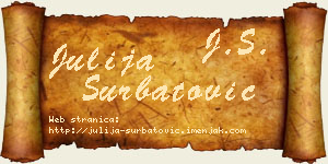 Julija Šurbatović vizit kartica